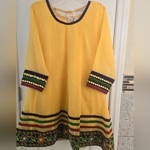 New Pineapple Yellow flowing A-line Kurta